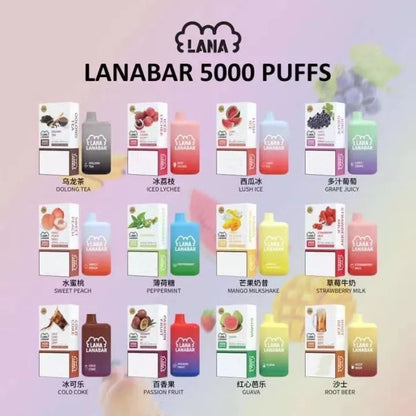 LANA拋棄式5000口✨大容量BAR電子煙🔥/TYPE-C充電 一次性電子煙-VAKA糖果雲煙館